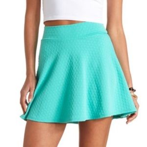 Textured High-Waisted Skater Skirt